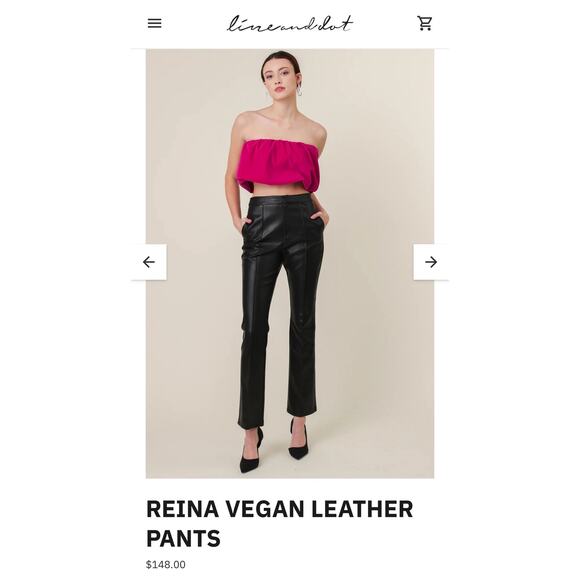 NWT! Line & Dot Reina Vegan Leather Chic Pants - Size Small - Picture 10 of 15